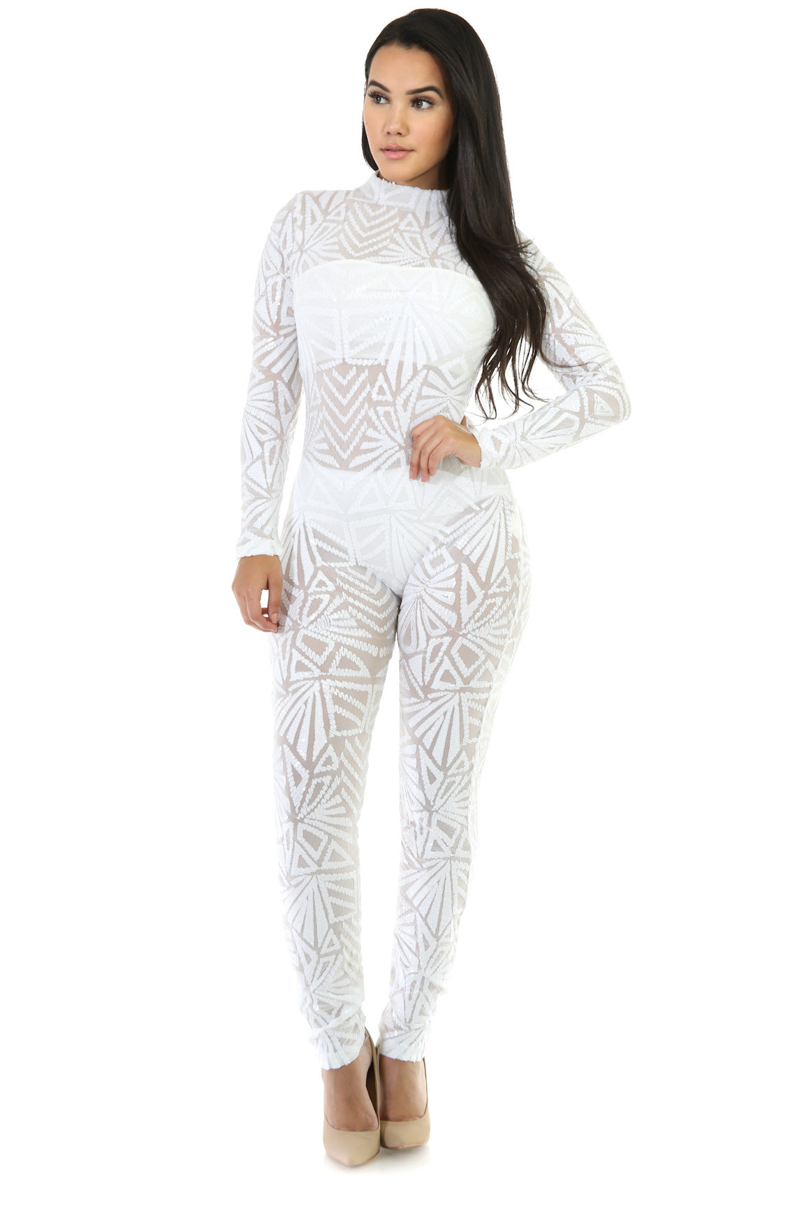 Sequins Nightclub Suit Jumpsuit High Elastic