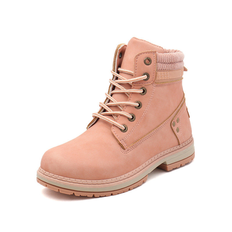 Women's British Style High Top Plus Size Cotton Martin Boots