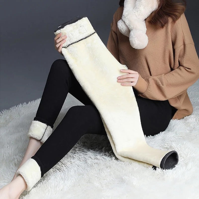 Women's Lamb Wool High Waist Elasticity Leggings