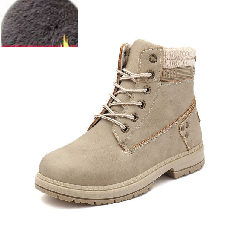 Women's British Style High Top Plus Size Cotton Martin Boots