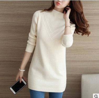 Women Solid Color Half Turtleneck Sweater