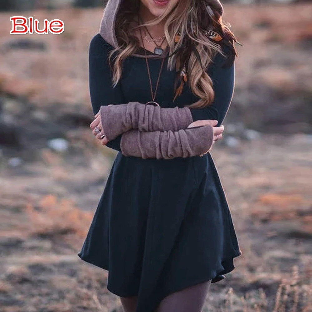 Women's Spring And Autumn Long Sleeve Hoodie Casual Top Dress