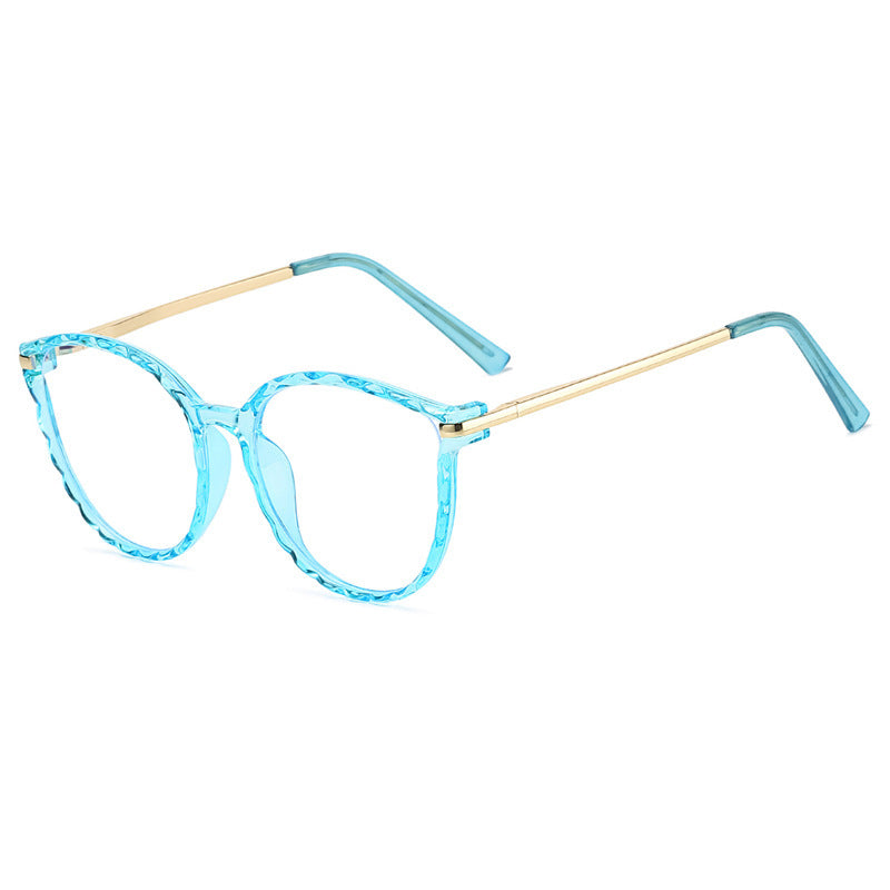 TR90 Anti-blue Glasses Round Frame Metal Legs Men And Women Can Wear Myopia